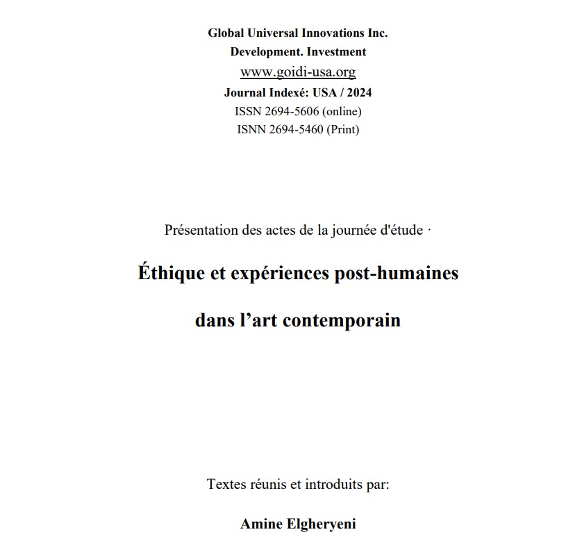 Éthique et expériences post-humaines
<br/>
dans l’art contemporain
<br/>

Textes réunis et introduits par:
<br/>

Amine Elgheryeni